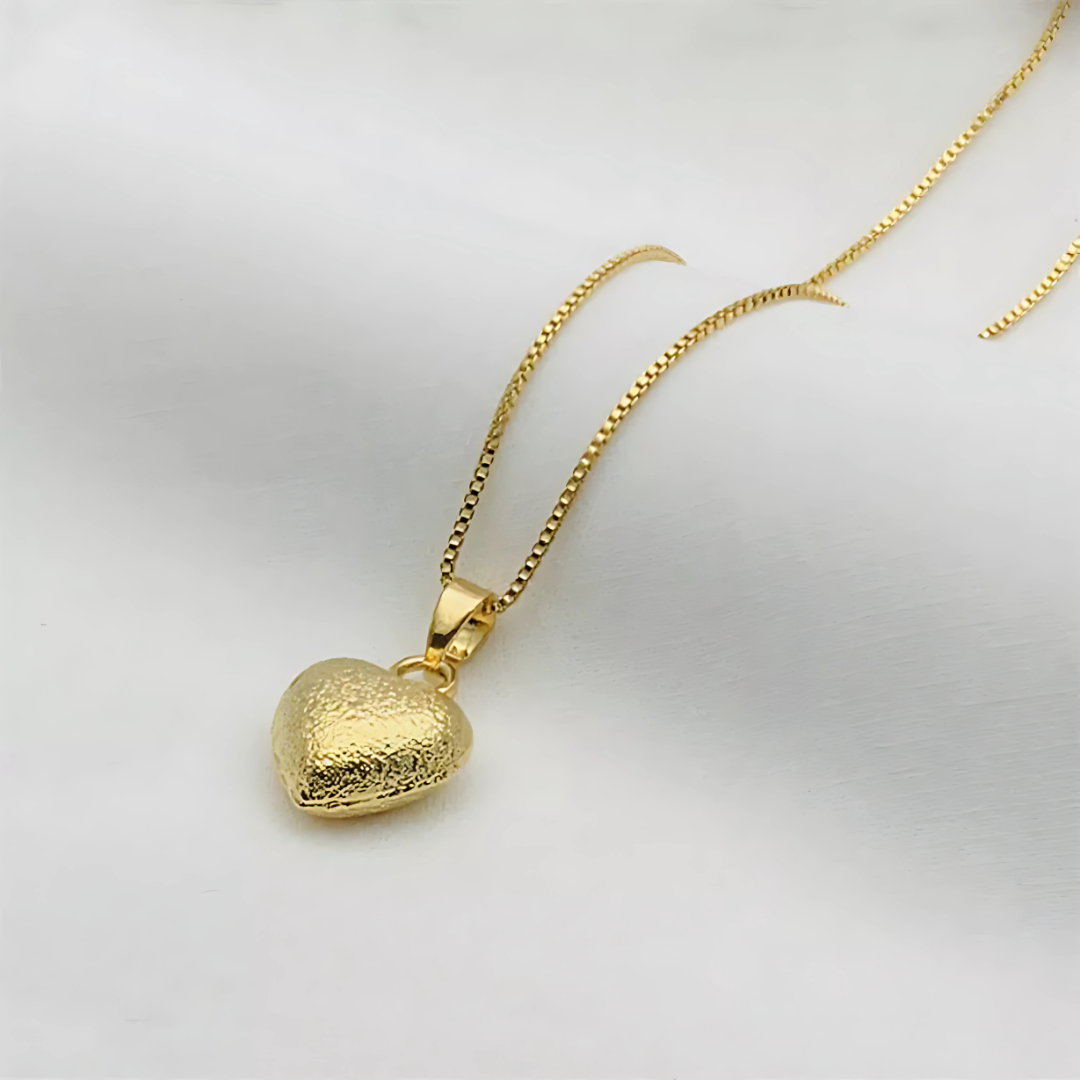 24K Bangkok Gold Heart Necklace for Women