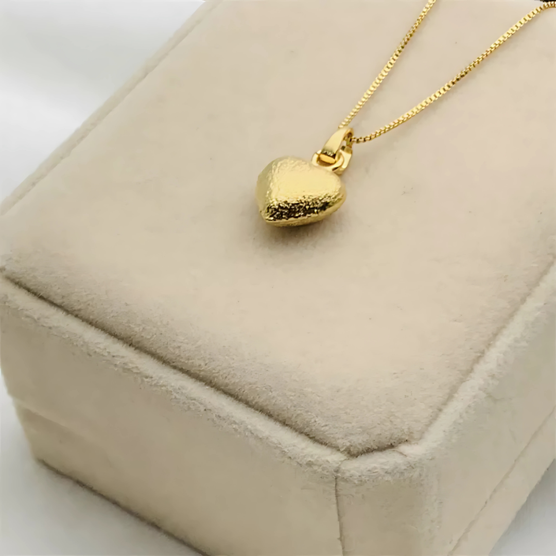 24K Bangkok Gold Heart Necklace for Women