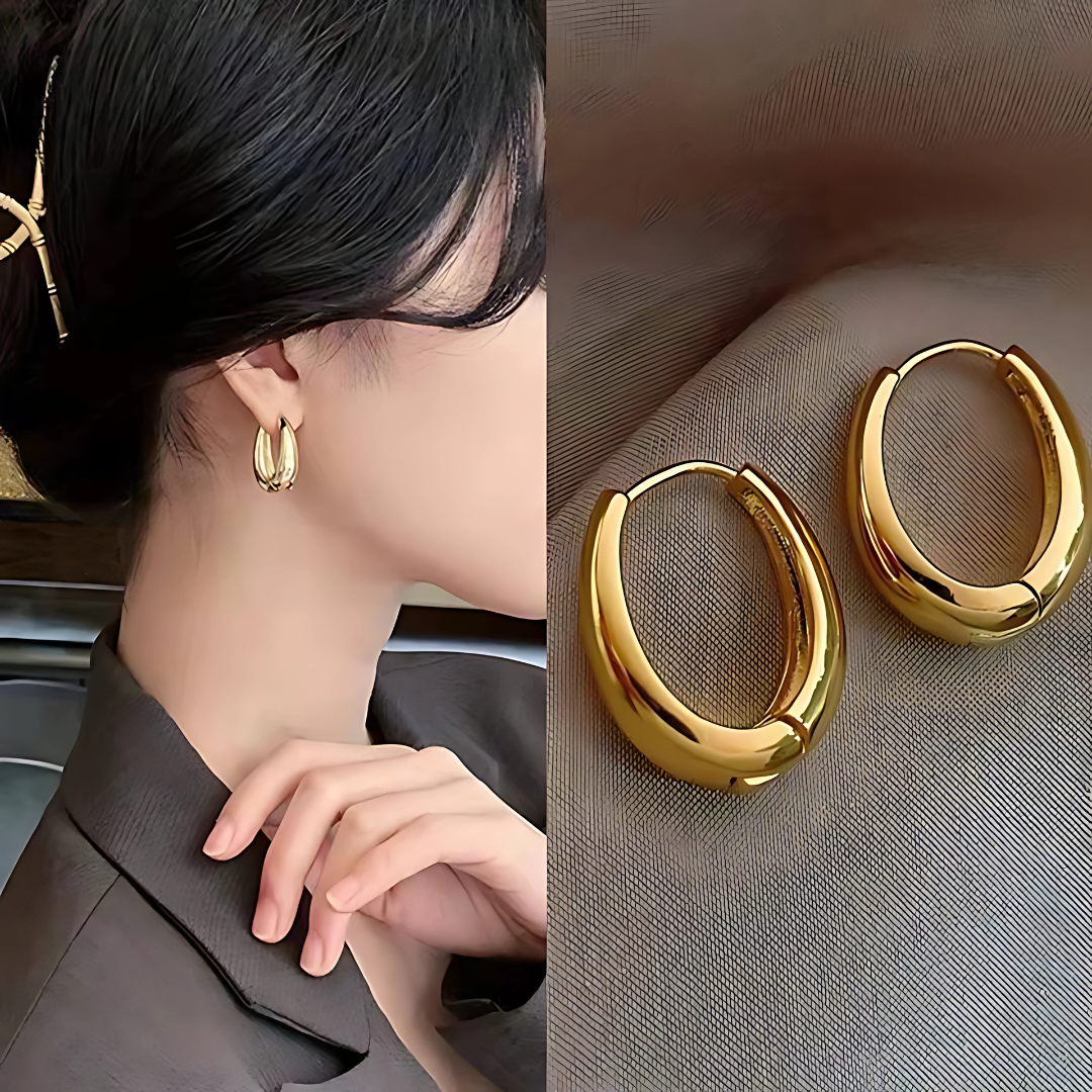 Korean Buckle Hoop Earrings