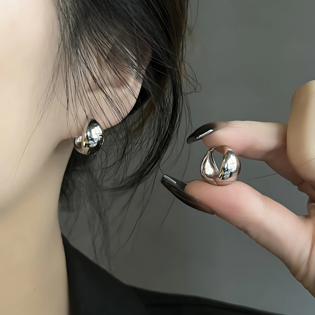 Korean Buckle Hoop Earrings