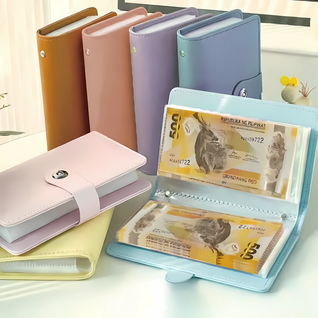 100-Pocket Money Savings Organizer – Book Style Cash Storage Wallet