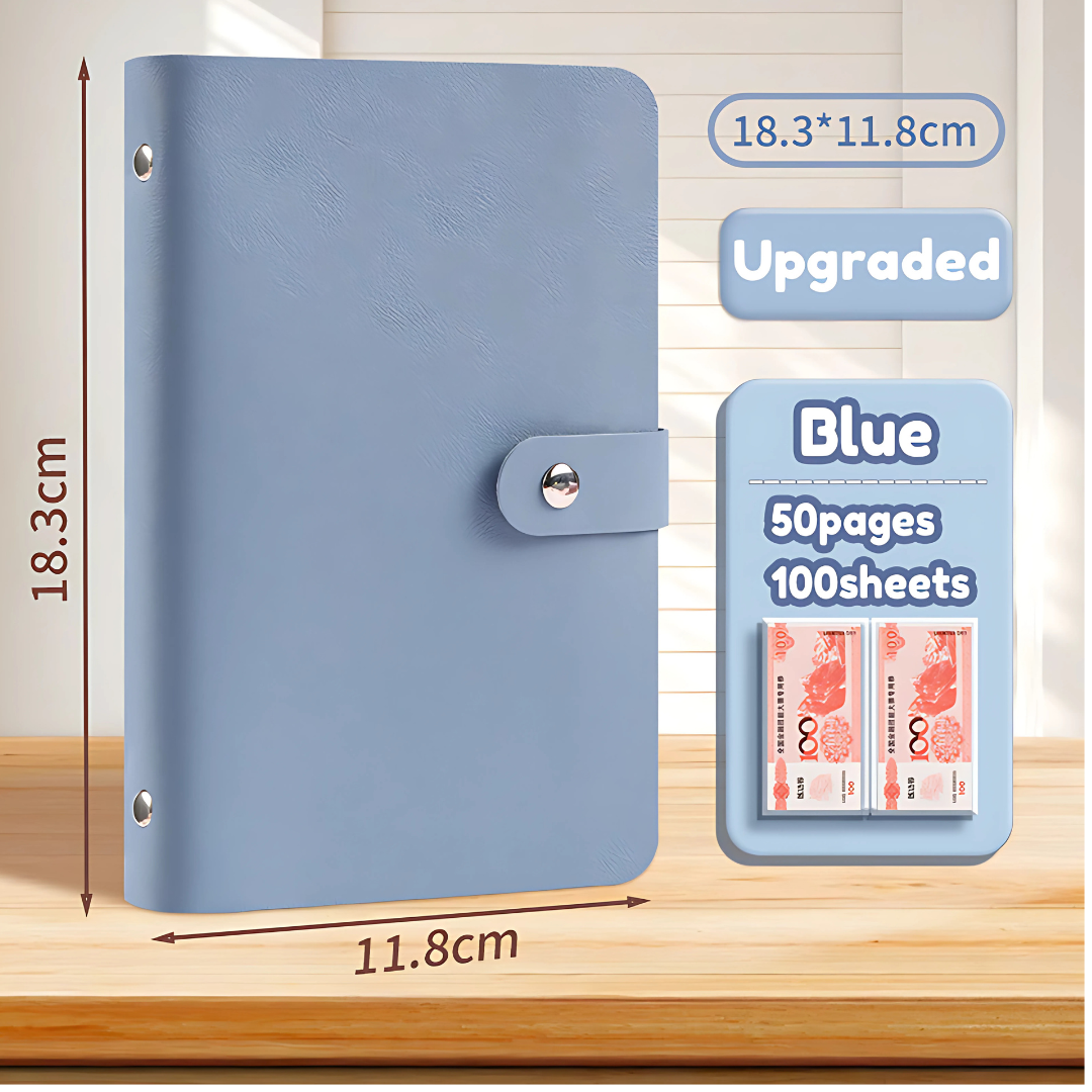 100-Pocket Money Savings Organizer – Book Style Cash Storage Wallet