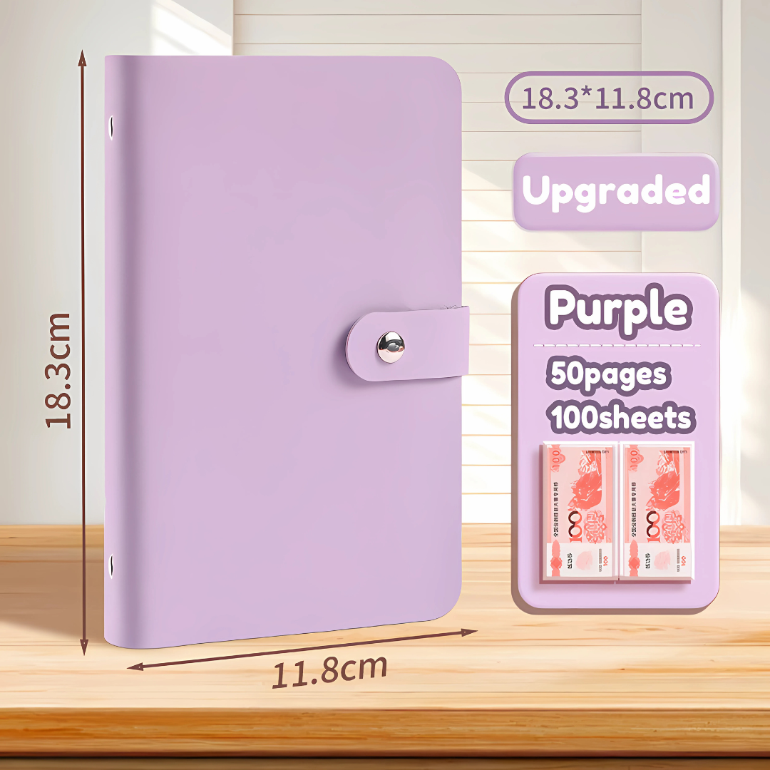 100-Pocket Money Savings Organizer – Book Style Cash Storage Wallet