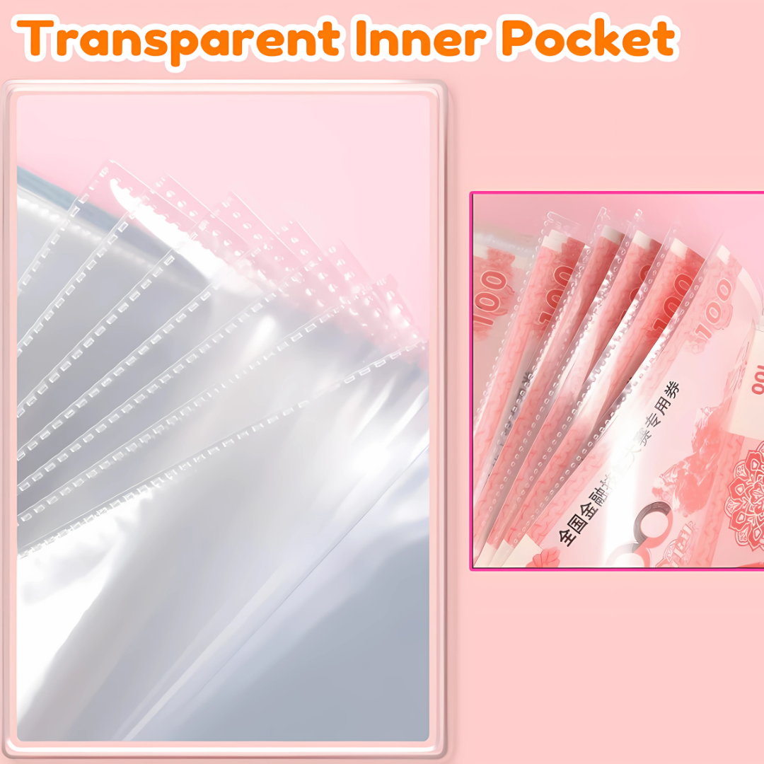 100-Pocket Money Savings Organizer – Book Style Cash Storage Wallet