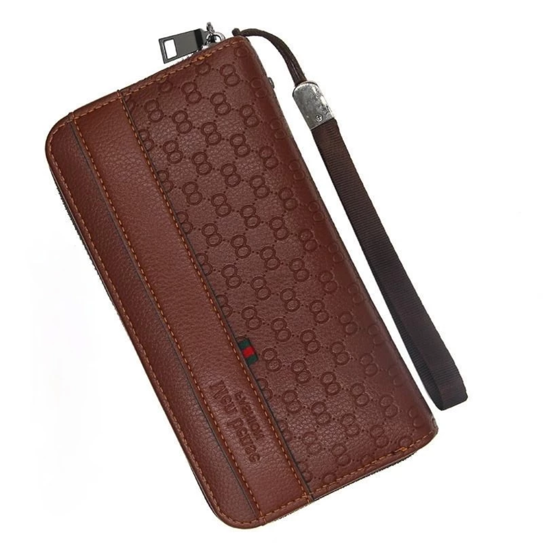 Men’s Long PU Leather Wallet – Slim Card Holder & Organizer