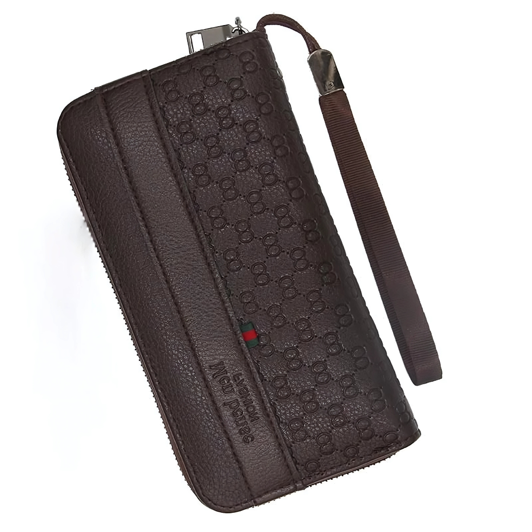 Men’s Long PU Leather Wallet – Slim Card Holder & Organizer