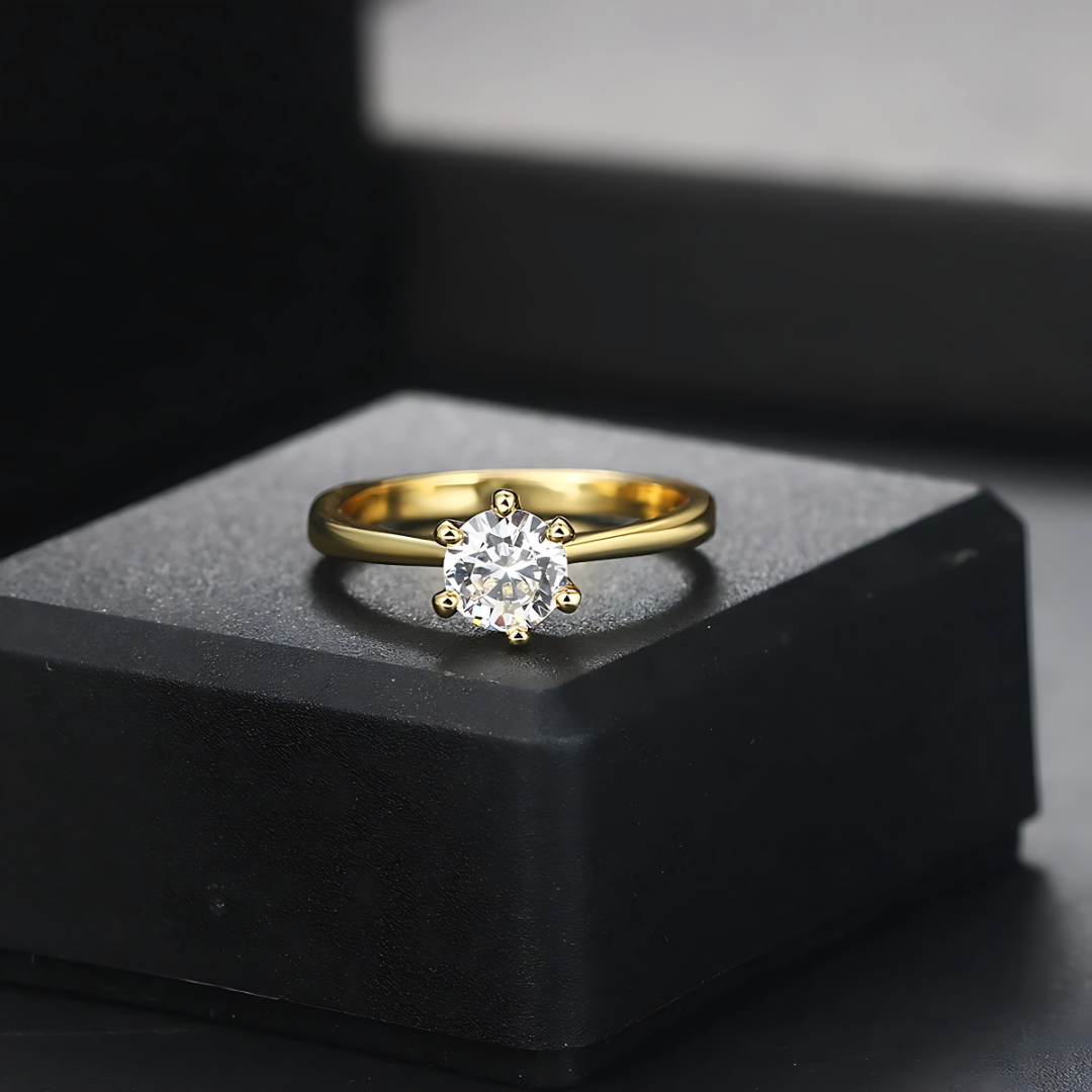 Classic 1 Carat Zircon Wedding Ring for Women
