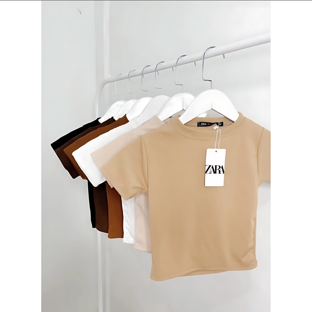 Plain ZARA Basic Crop Top for Women