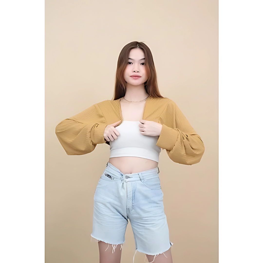 Cardigan Blazer Rib-Knit Long Sleeve Top for Women