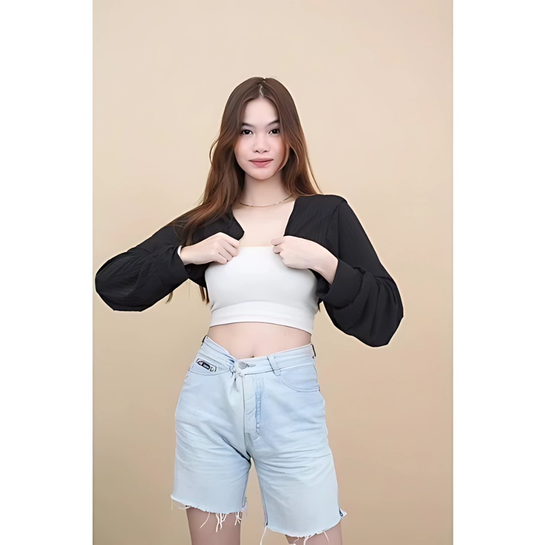 Cardigan Blazer Rib-Knit Long Sleeve Top for Women