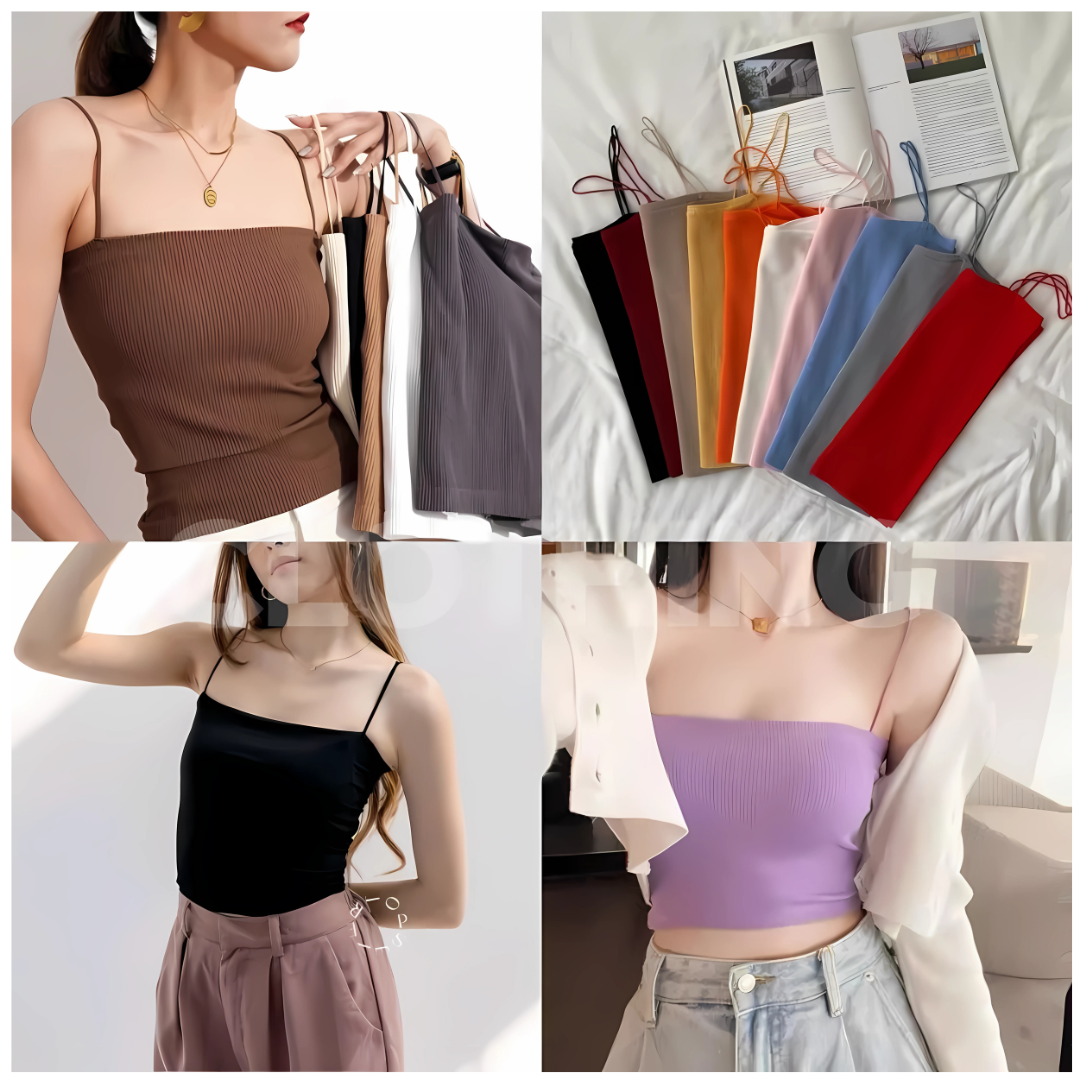 Strappy String Knitted Crop Top for Women