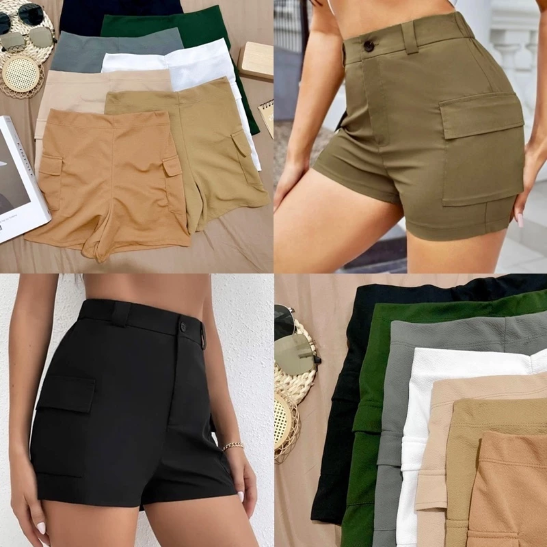 Cargo Shorts for Women Trendy High-Waist Pocket