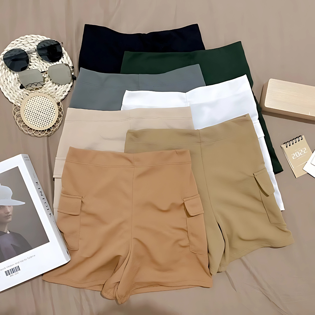 Cargo Shorts for Women Trendy High-Waist Pocket