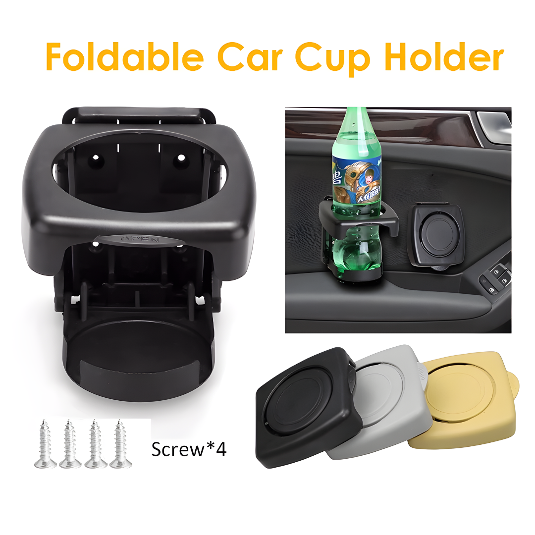 Foldable Car Cup Holder Space-Saving Adjustable Drink Holder