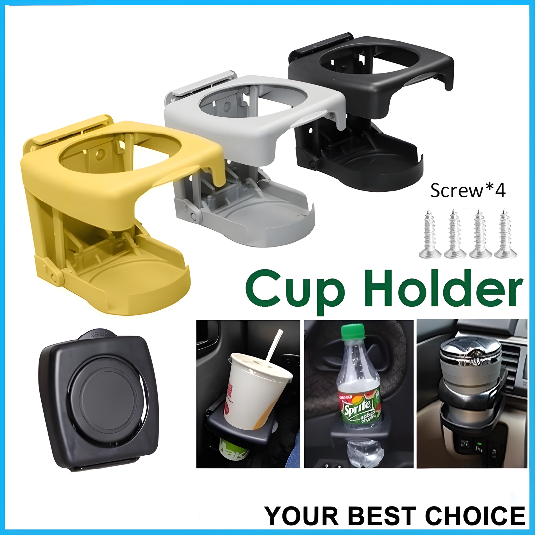 Foldable Car Cup Holder Space-Saving Adjustable Drink Holder