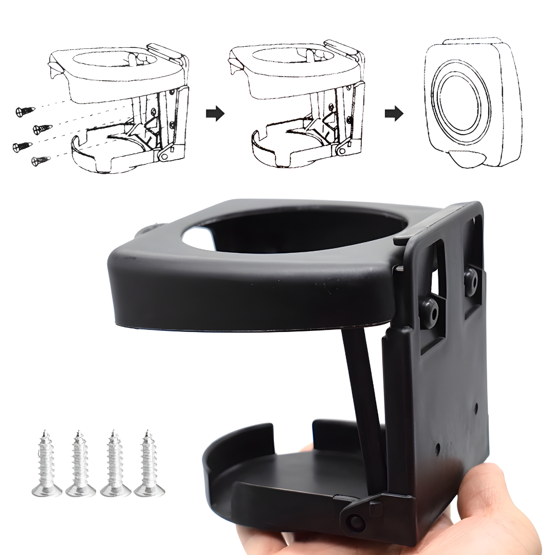 Foldable Car Cup Holder Space-Saving Adjustable Drink Holder