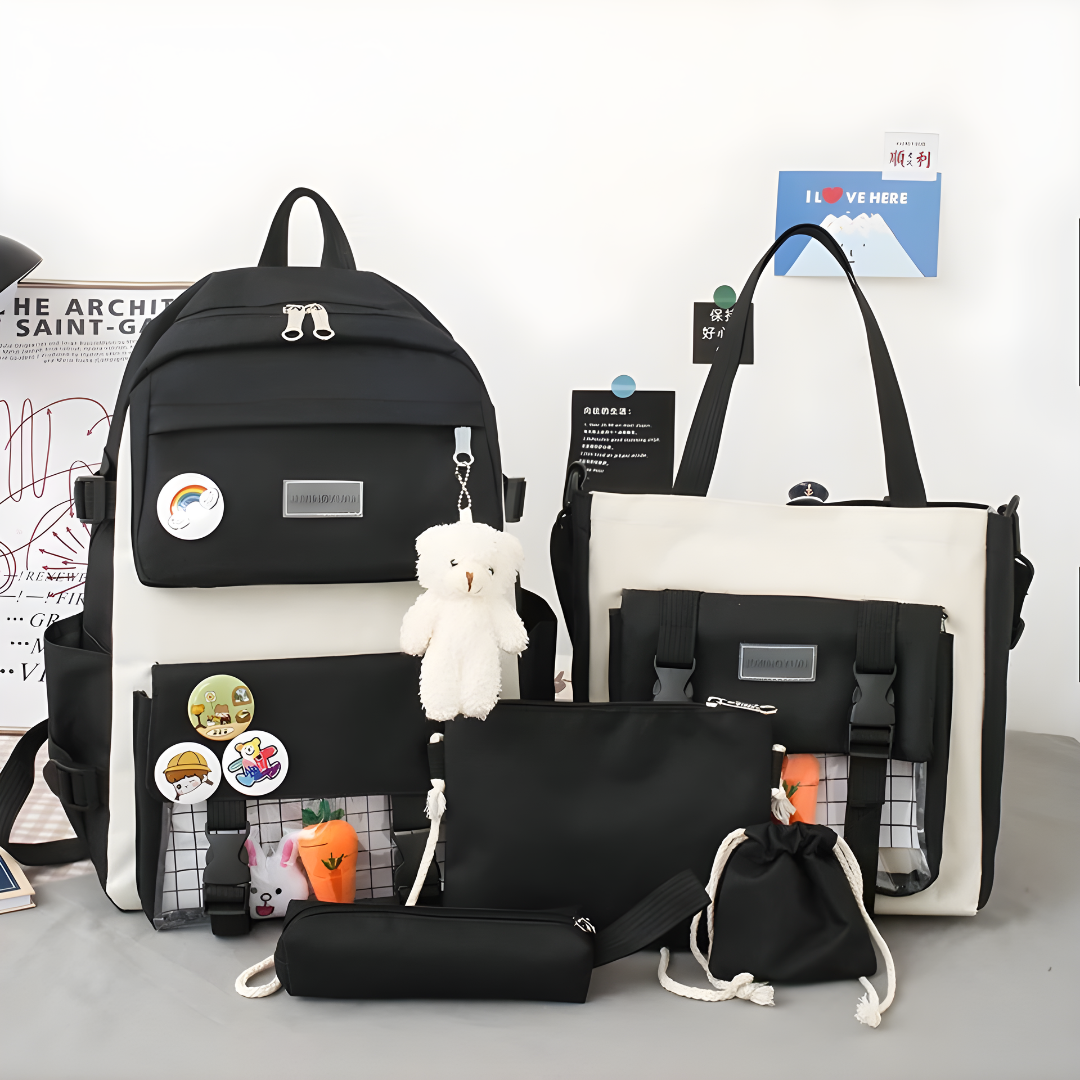 4-in-1 Women’s Backpack Trendy & High School Fashion Bag Set