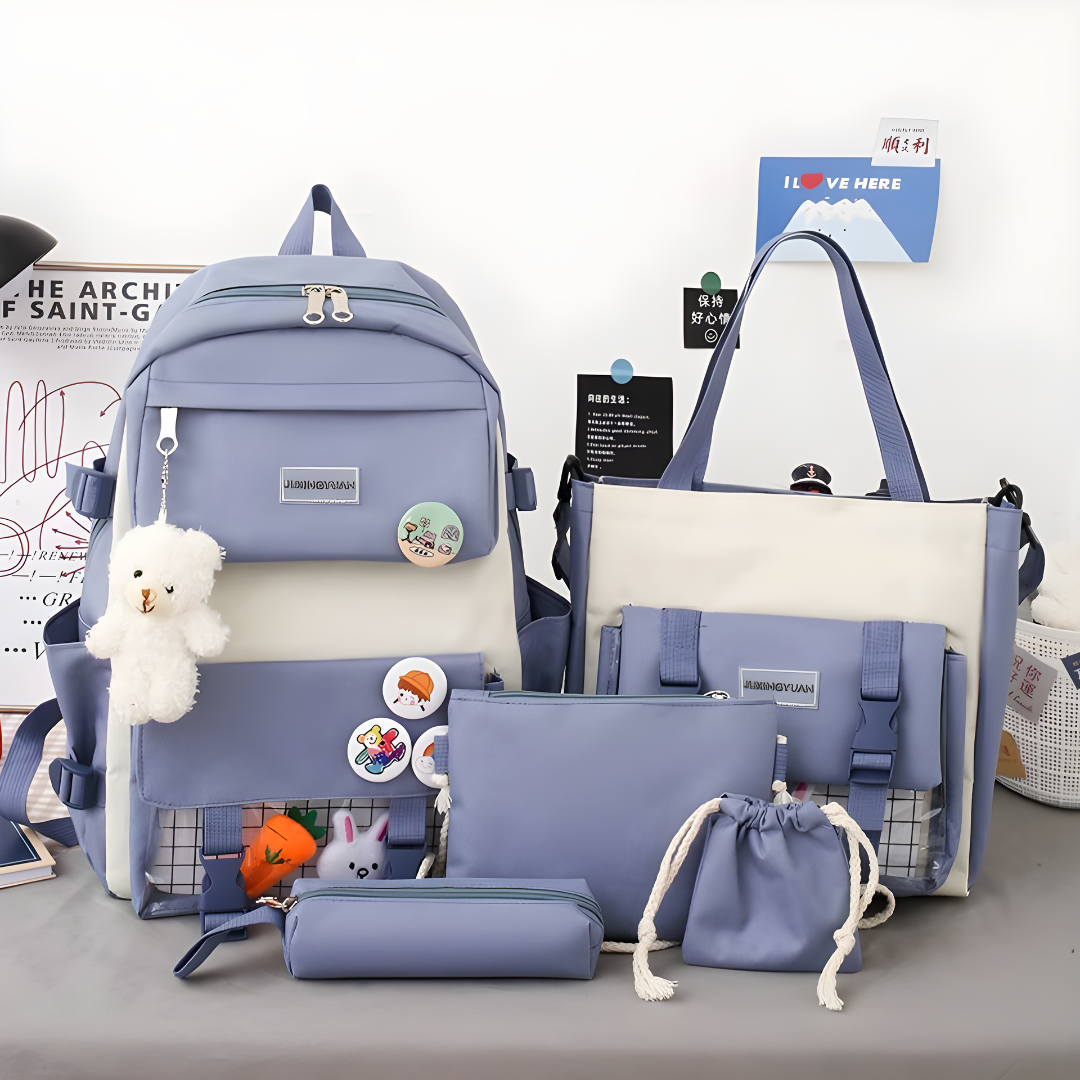 4-in-1 Women’s Backpack Trendy & High School Fashion Bag Set