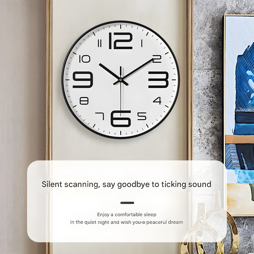12-Inch Silent 3D Digital Wall Clock Minimalist Home Living Room Decor