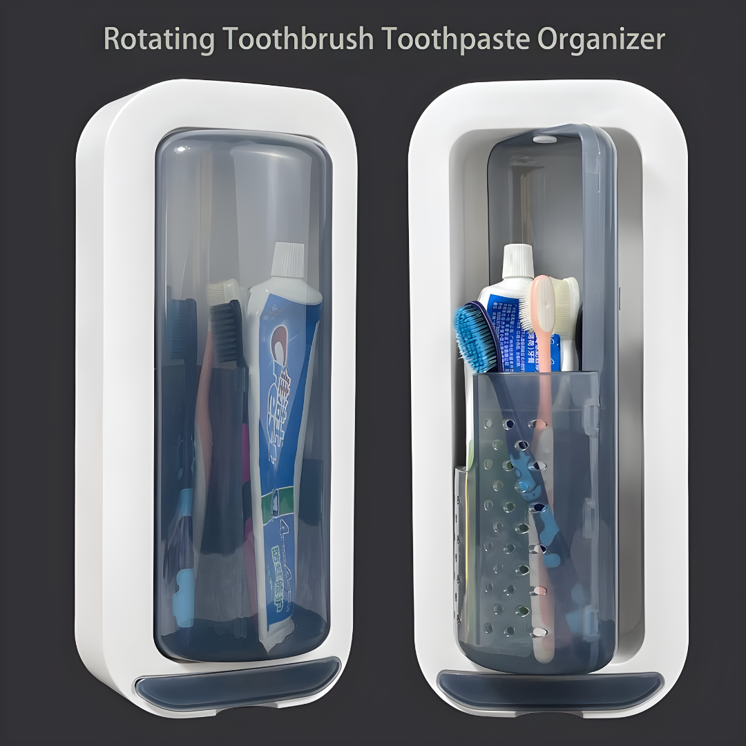 Rotating Toothbrush Holder & Automatic Toothpaste Dispenser