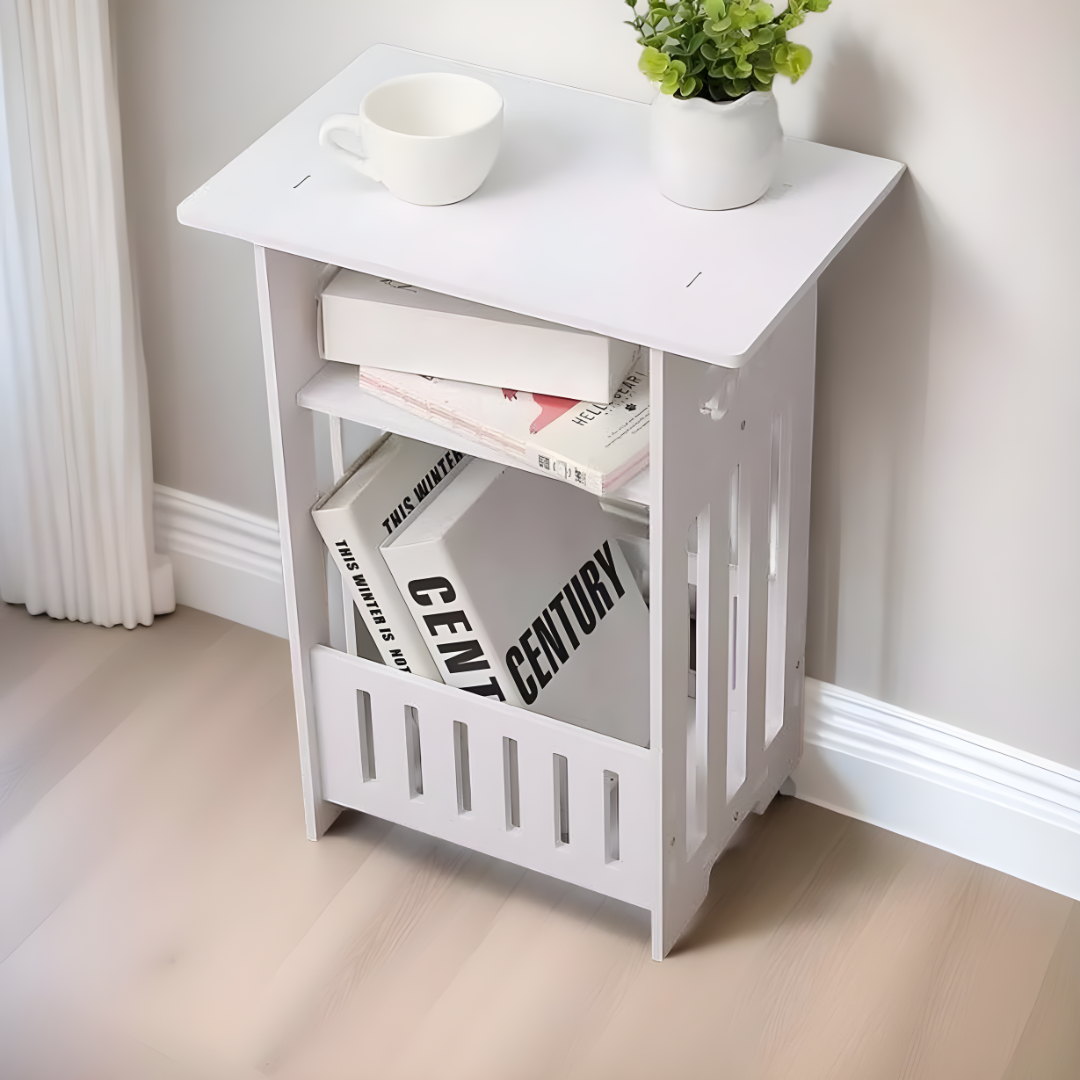 Stylish White Coffee Table Modern Minimalist Living Room Furniture