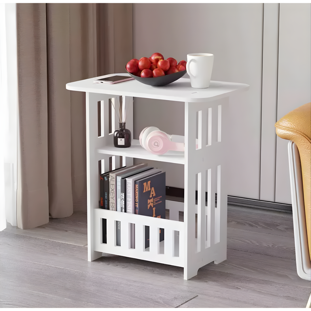 Stylish White Coffee Table Modern Minimalist Living Room Furniture