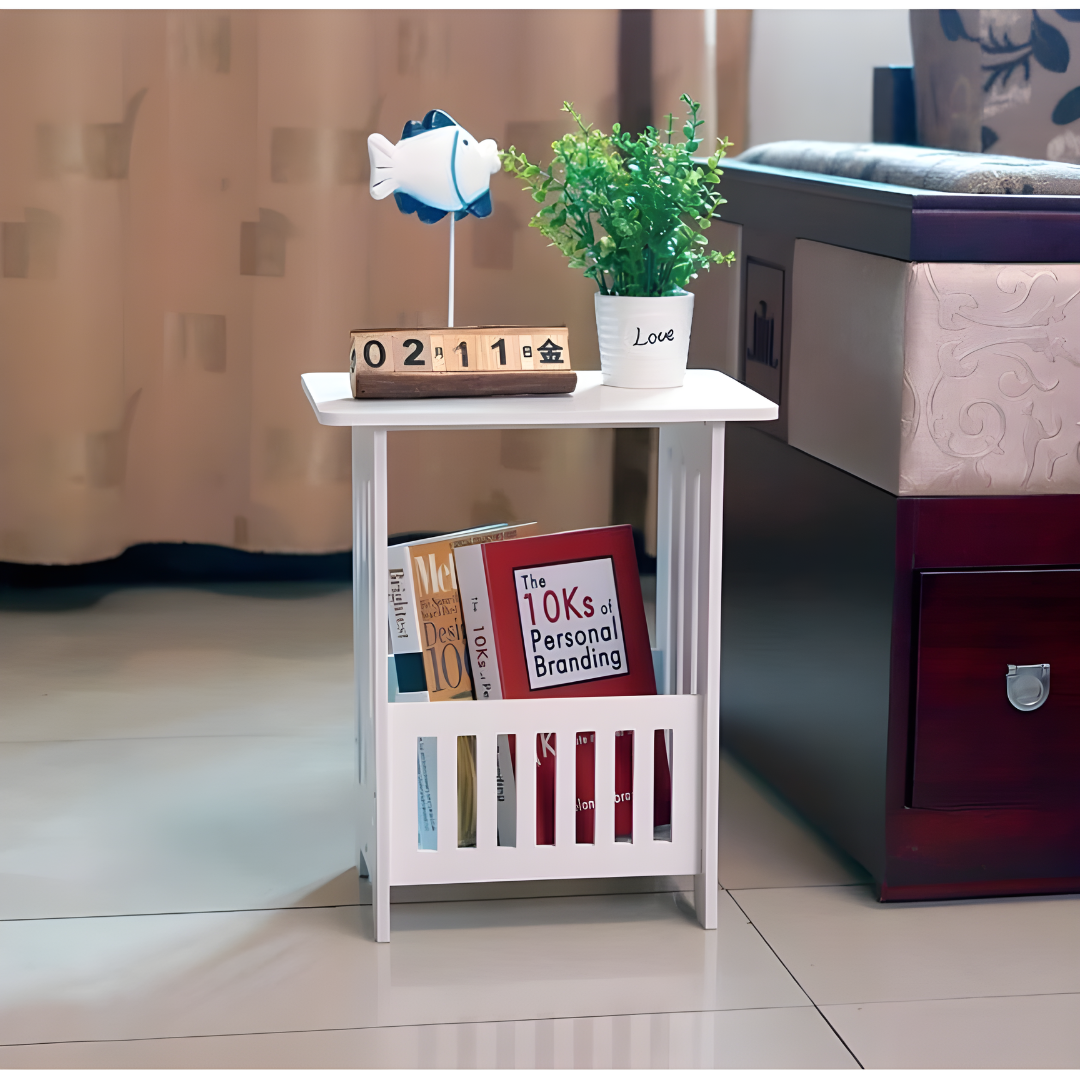 Stylish White Coffee Table Modern Minimalist Living Room Furniture