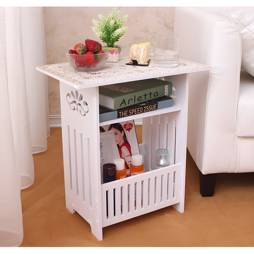 Stylish White Coffee Table Modern Minimalist Living Room Furniture