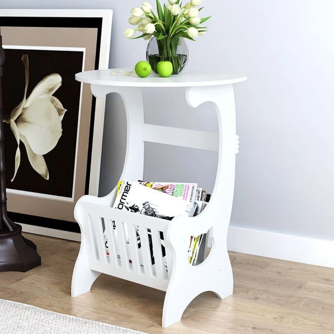 Mini Round Bedside Table for Bedroom or Living Room