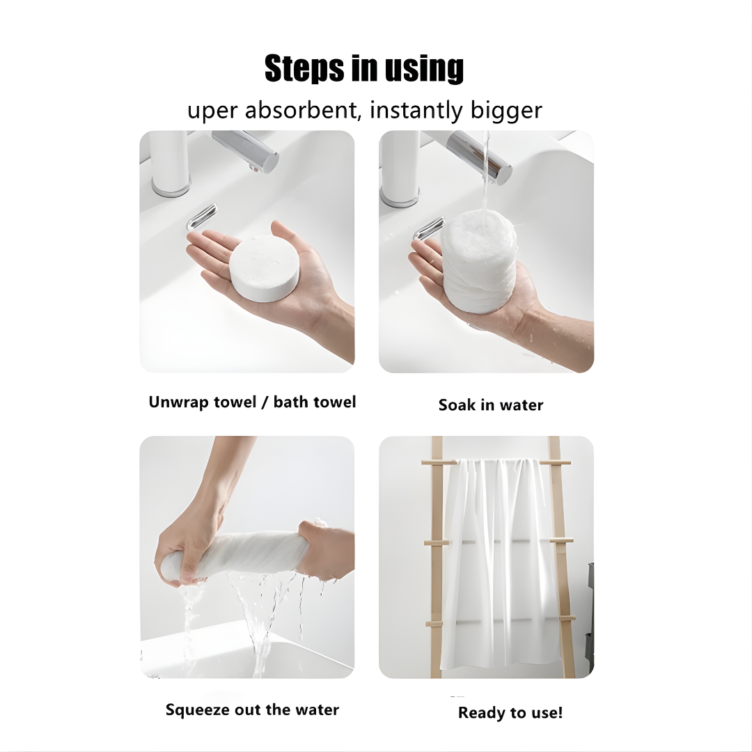 Compressed Bath Towel – Disposable Magic Travel Towel for Men & Women