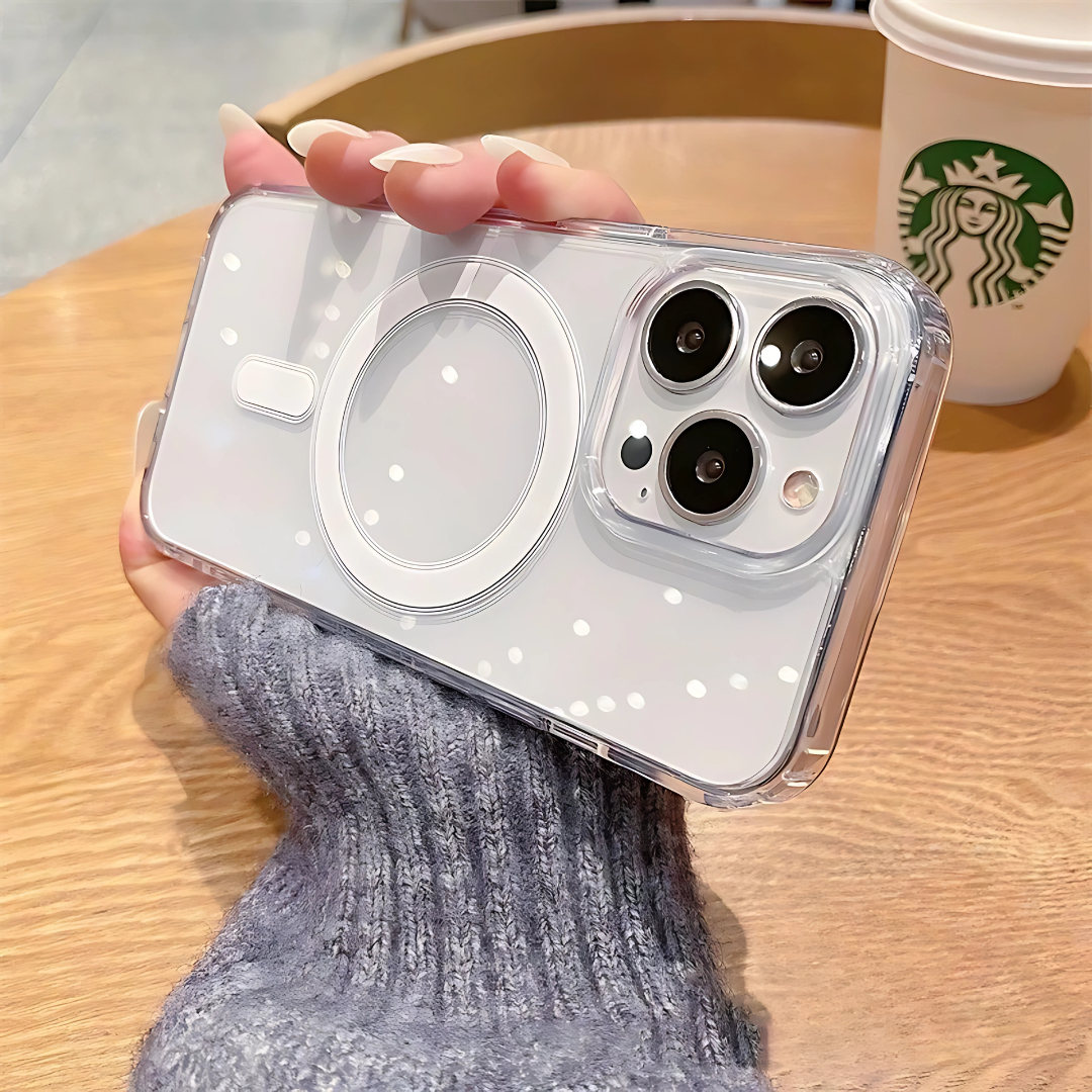 Transparent Magnetic iPhone Case – Clear Shockproof MagSafe Cover for iPhone