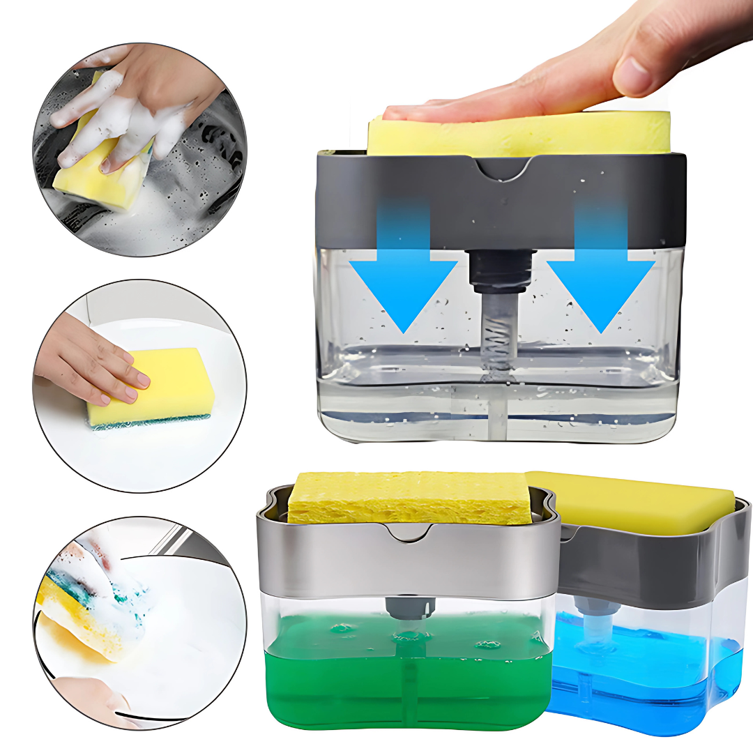 2-in-1 Soap Dispenser Sponge with Caddy