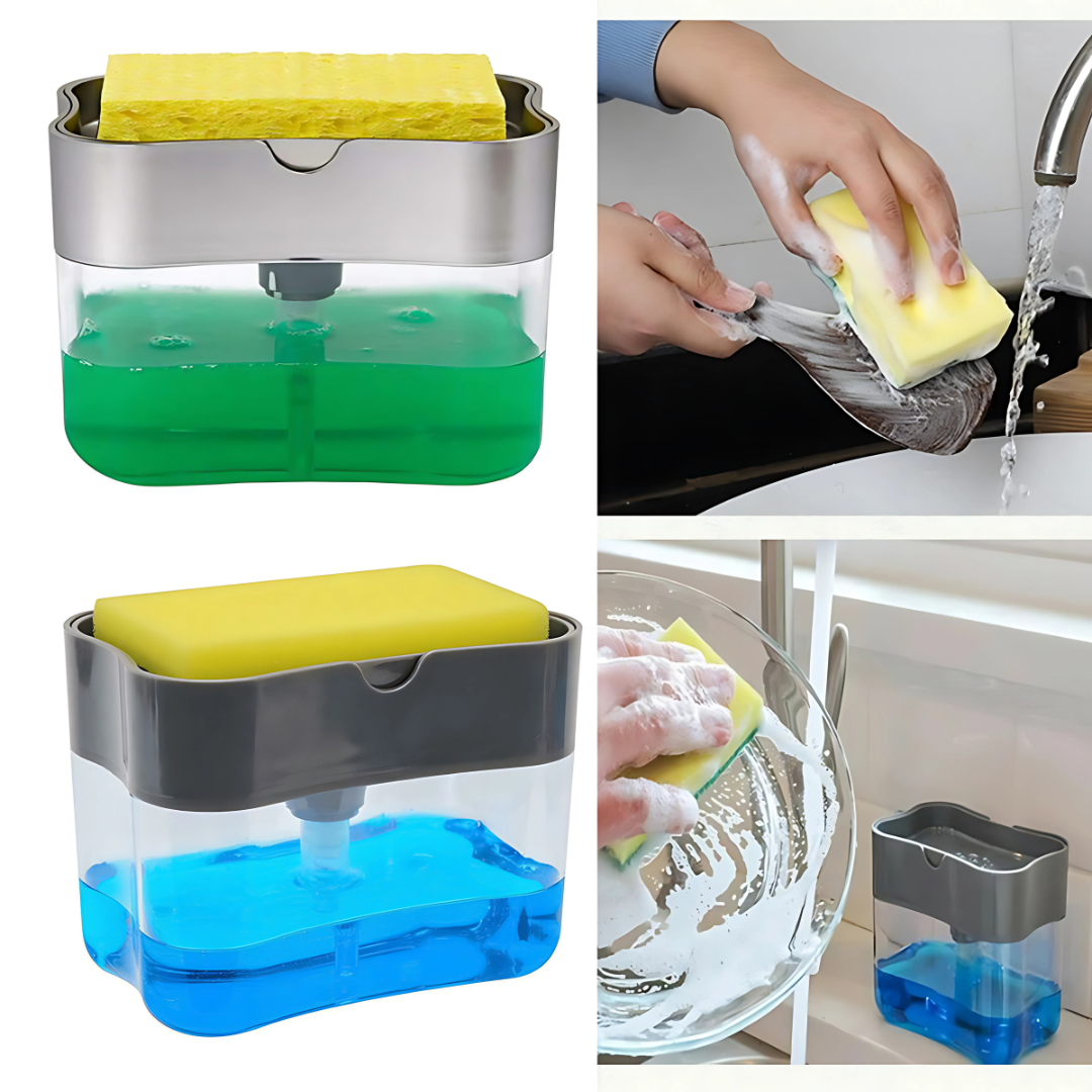 2-in-1 Soap Dispenser Sponge with Caddy