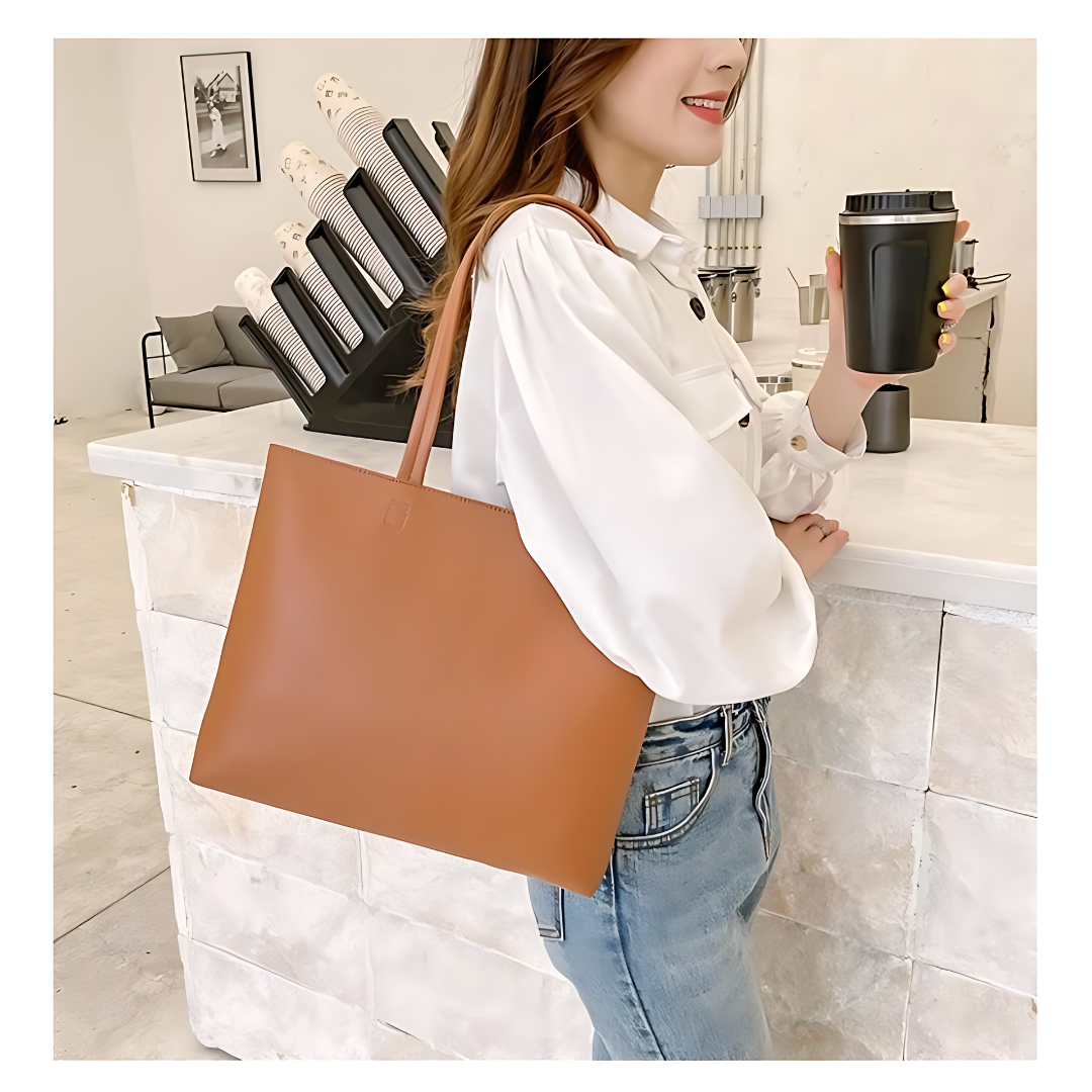 Durable PU Leather Tote Bag for Women Stylish Handbag
