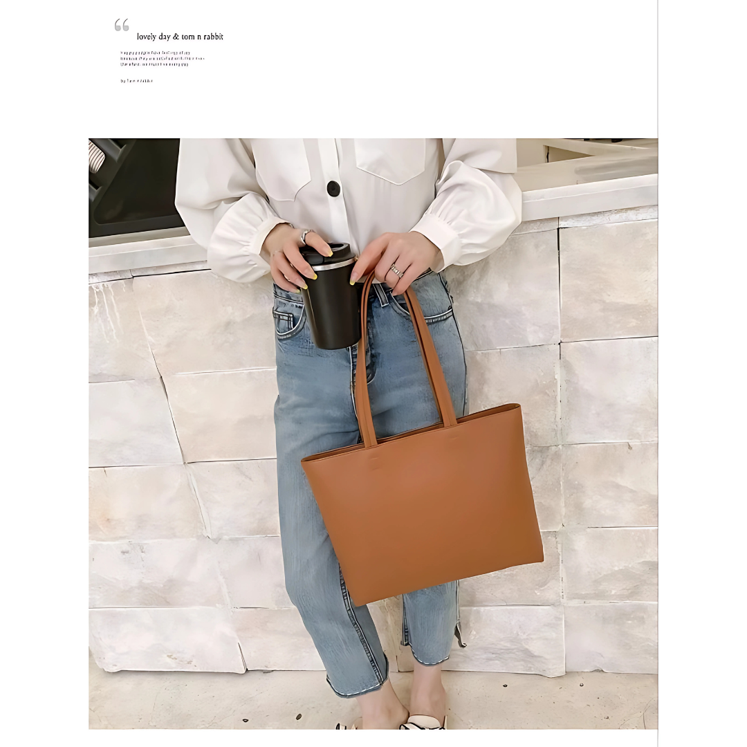Durable PU Leather Tote Bag for Women Stylish Handbag