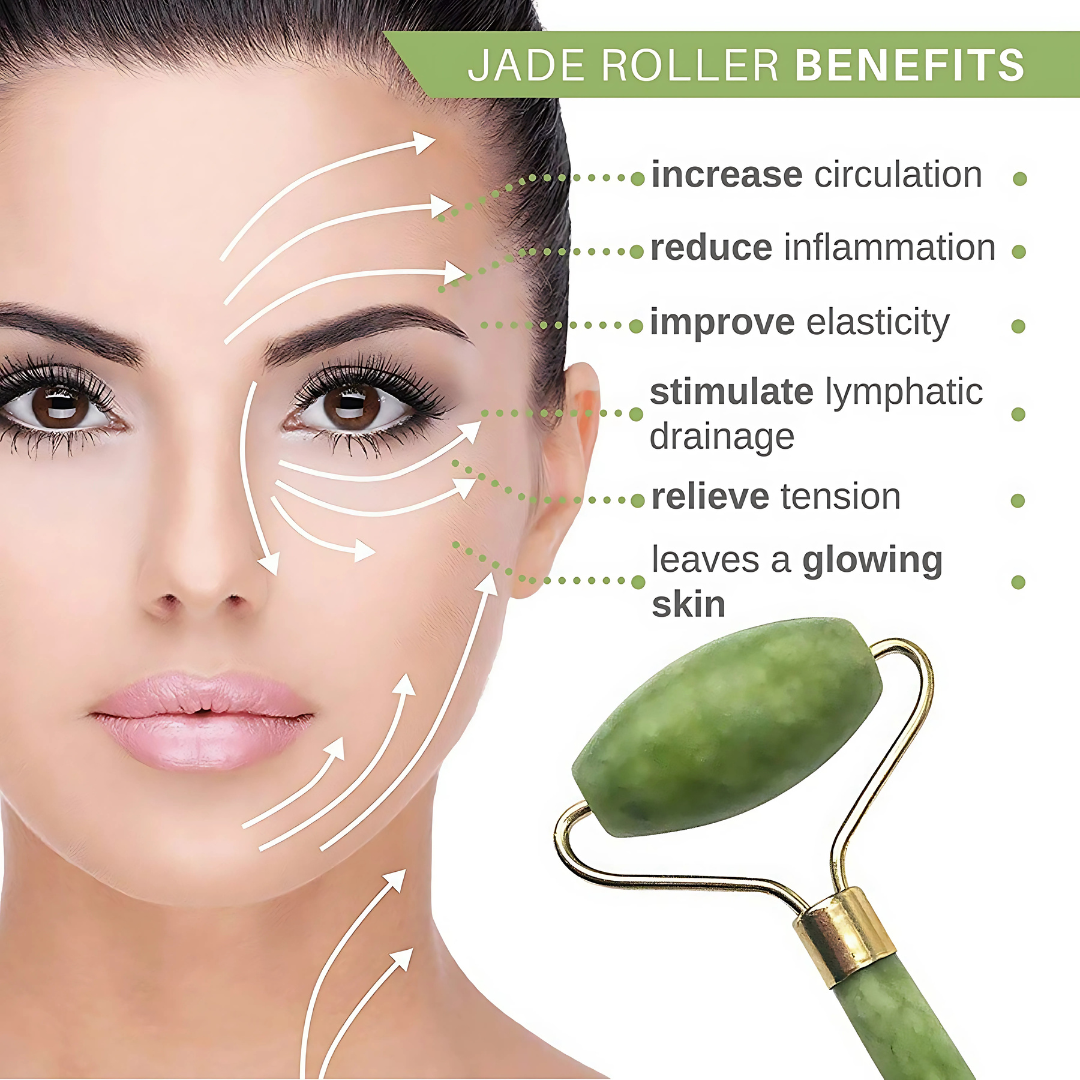 Jade Roller – Natural Jade Facial Massage Tool for Glowing Skin