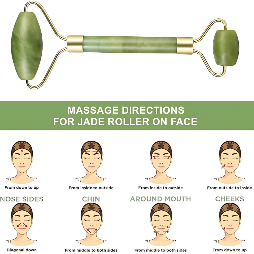 Jade Roller – Natural Jade Facial Massage Tool for Glowing Skin