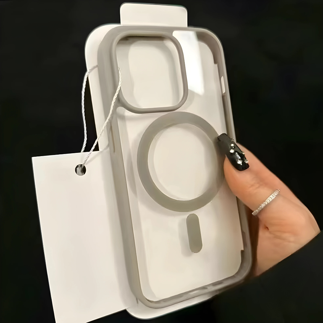Acrylic Magnetic iPhone Case – Clear Shockproof MagSafe Silicone Cover for iPhone