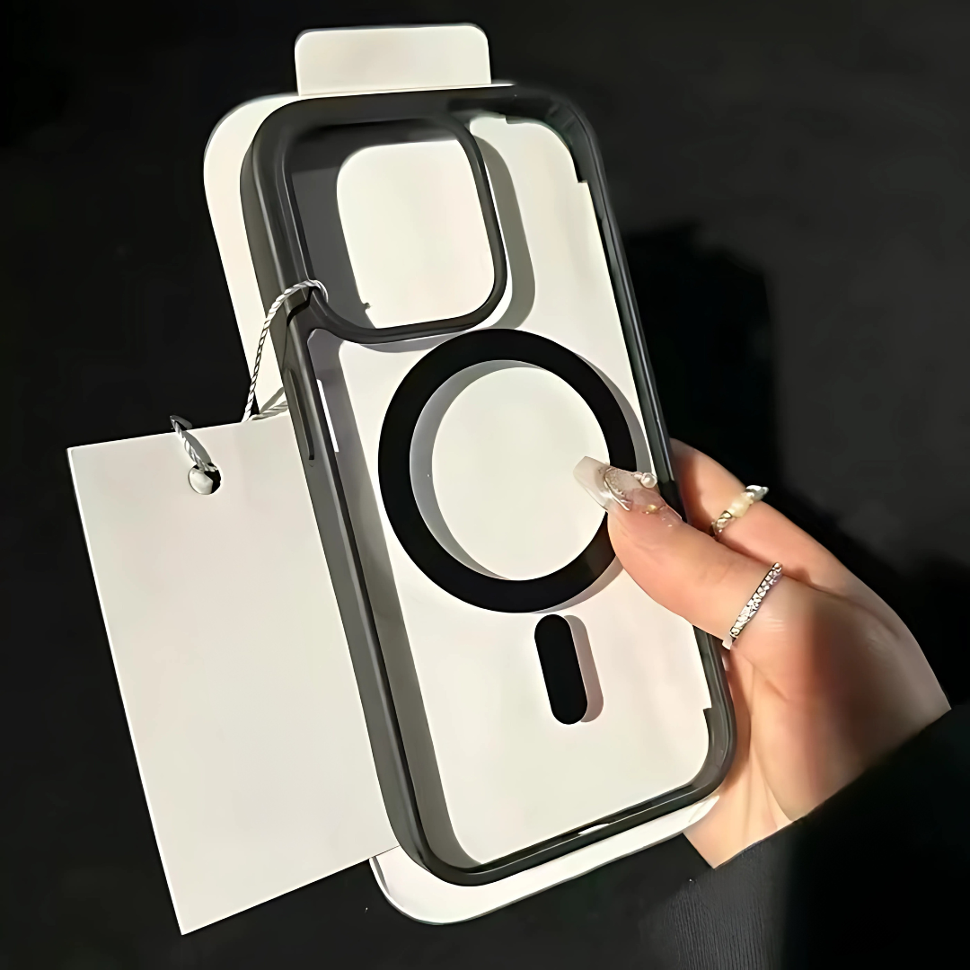 Acrylic Magnetic iPhone Case – Clear Shockproof MagSafe Silicone Cover for iPhone