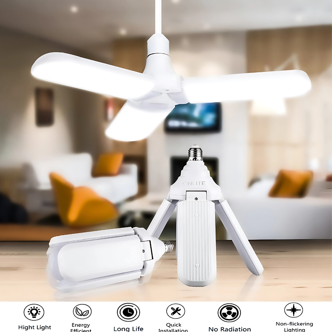 Foldable Fan Blade LED Light Bulb
