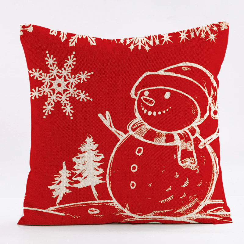 Merry Christmas Sofa Pillowcase 45x45cm Cotton Throw Pillow Cover