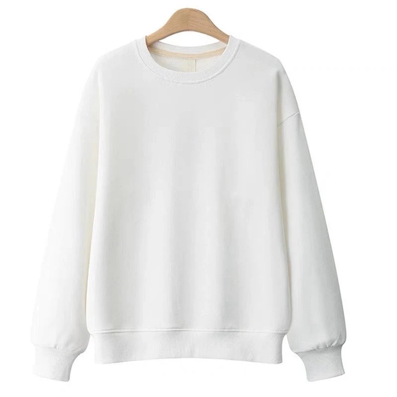 Korean Plain Pullover Sweater – Unisex Crew Neck Sweatshirt