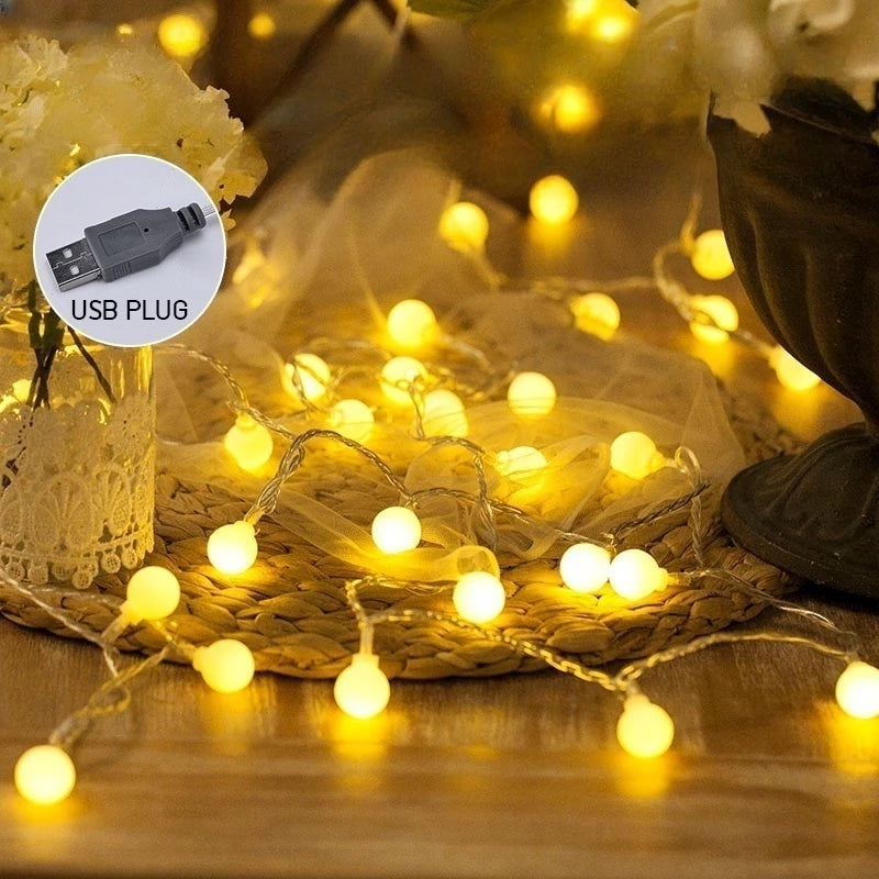 10M LED Fairy String Lights Bulb Ball Lamp