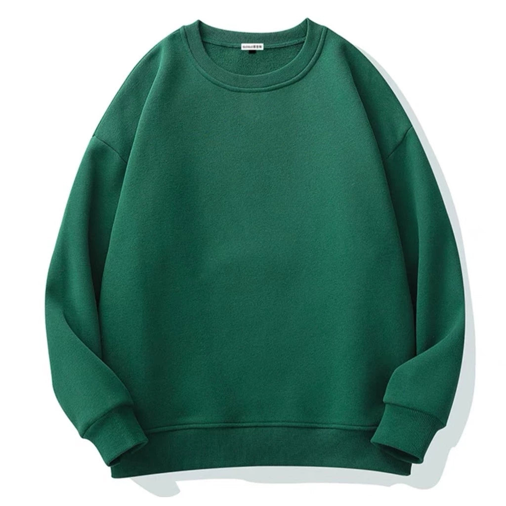 Korean Plain Pullover Sweater – Unisex Crew Neck Sweatshirt