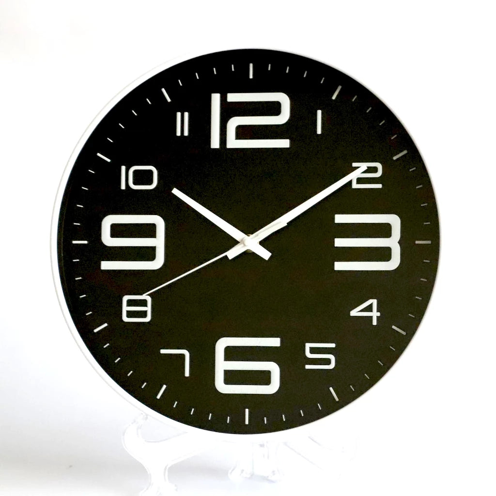 12-Inch Silent 3D Digital Wall Clock Minimalist Home Living Room Decor