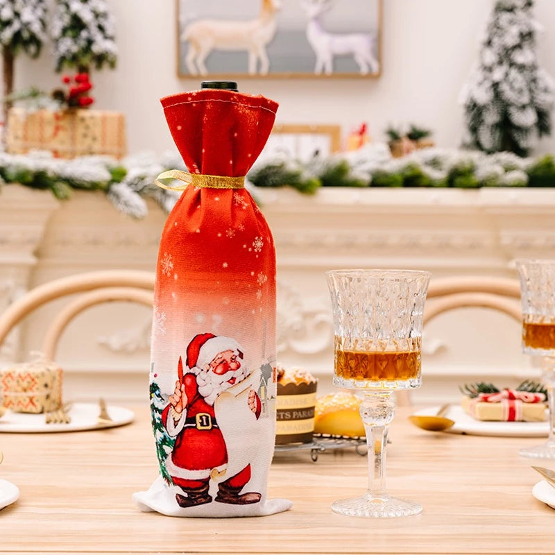 3D Christmas Wine Bottle Cover Festive Xmas Party Decoration