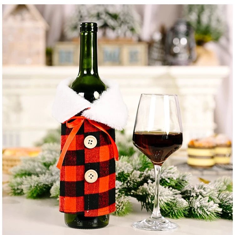 3D Christmas Wine Bottle Cover Festive Xmas Party Decoration