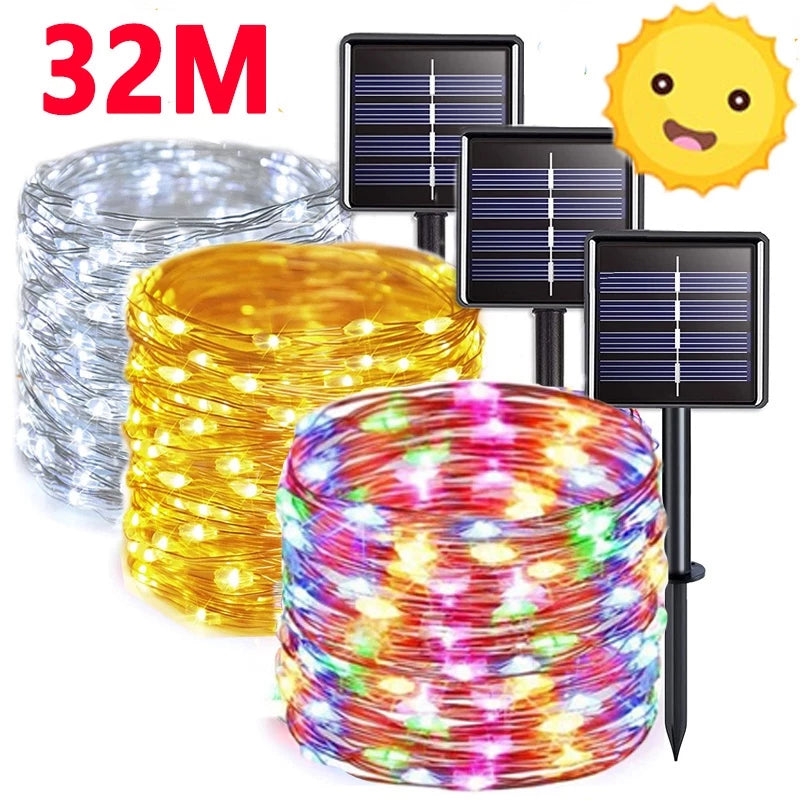 300 LEDs Outdoor Solar String Lights
