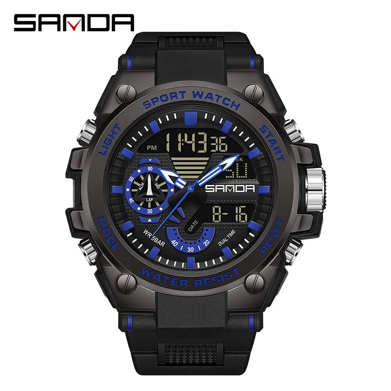 Men's Digital Fashion Waterproof Outdoor Sports Multifunctional Electronic Watch