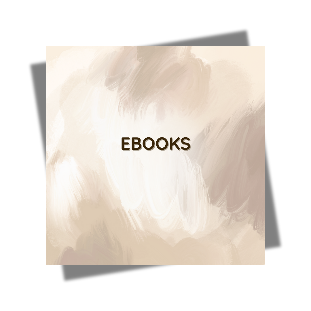 Home Life Manila's curated eBooks collection featuring minimalist design with textured beige brushstrokes, offering digital guides on home organization, kitchen essentials, interior styling, and sustainable living solutions for Filipino homes.